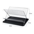 Hot Selling 2 Tier Kitchen Storage Holder Metal Dish Drainer Drying Rack with Tray